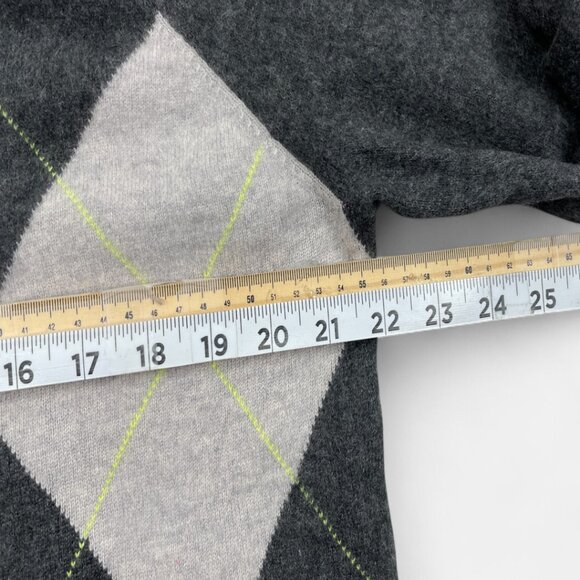 Apt.9 Women's XL Pink Gray Argyle Diamond Cashmere Long Sleeve X-Large - Picture 4 of 7
